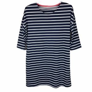 Boden 12L Navy White stripe dress tunic nautical